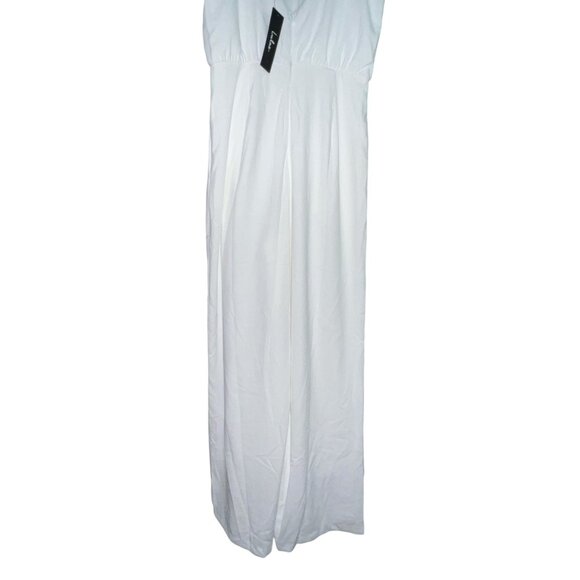 Lulus Flawless Pose White V-Neck Sleeveless Wide-Leg Jumpsuit Sz Small Womens Wh - Picture 11 of 11